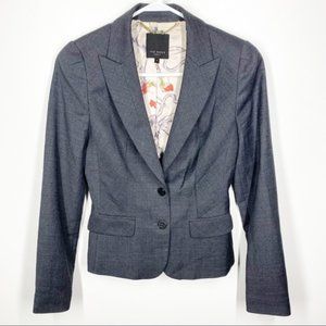 Ted Baker Gray and Black Houndstooth Wool Blazer Jacket, TB size 1 (US size 2)